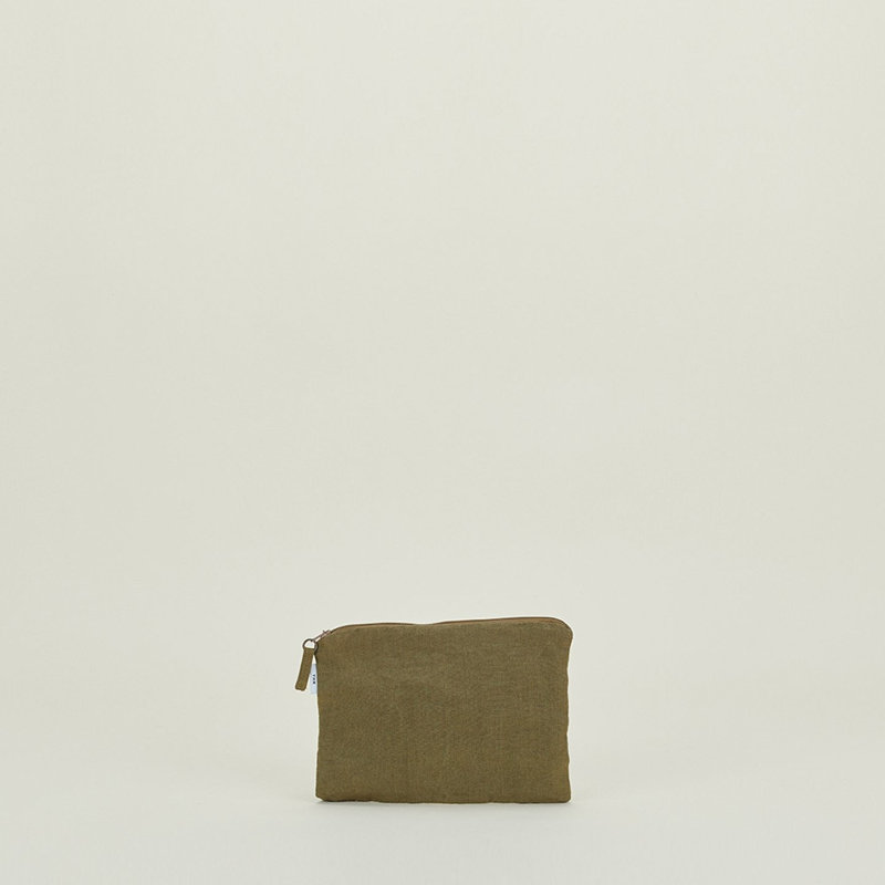  Linen/Cotton Makeup Organizer, Olive 