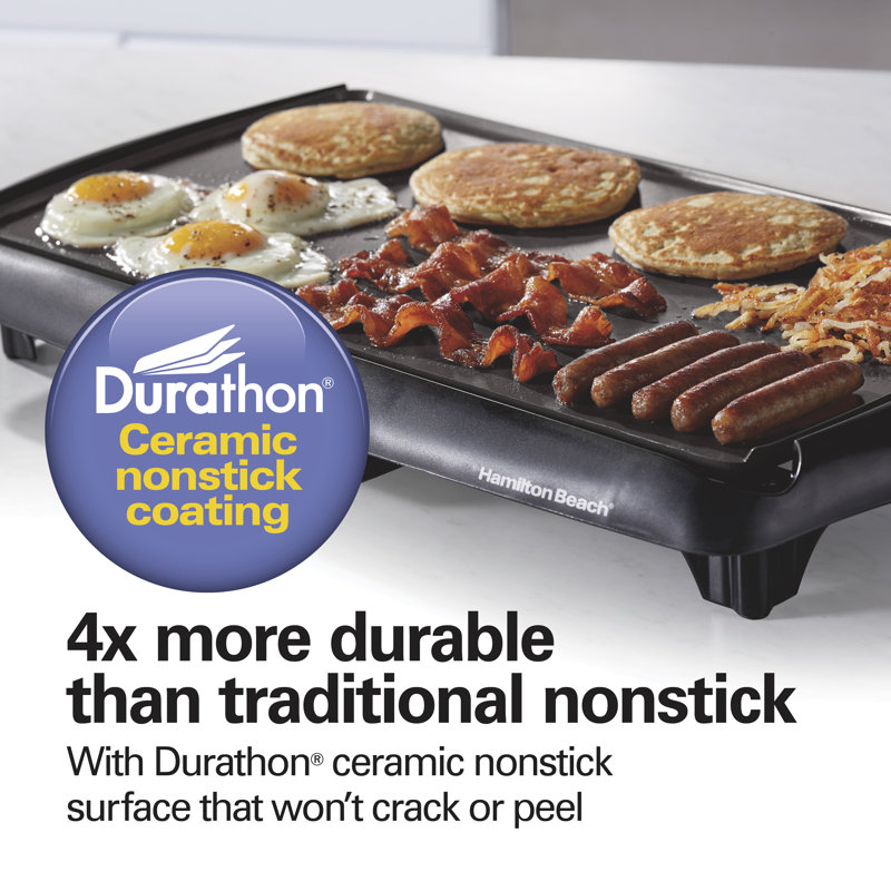Hamilton Beach Black Ceramic Non-Stick Electric Griddle