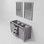Meuble-lavabo double l 60 po x P 22 po et miroirs 24 po Marsyas-1895236043