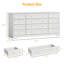 Commode 12 tiroirs en bois pour chambre à coucher, commode moderne pour chambre d'adulte, commode en bois blanc, meuble télé pour téléviseur 65 po, P 15,7 po x l 63 po x H 29,5 po