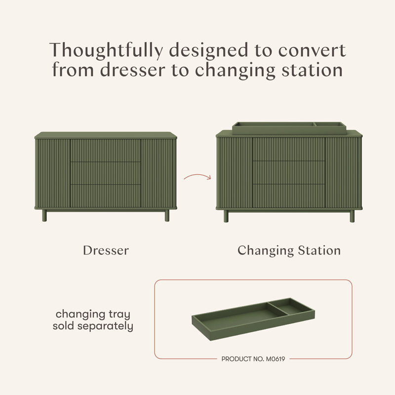 Pogo Tambour Assembled Dresser, Olive