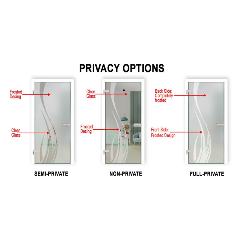 Porte en verre à charnière l 30 po x H 80 po (double-privée)