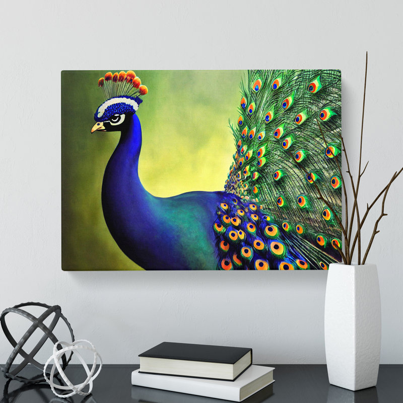 Fine Peacock - Wrapped Canvas, 40cm H x 60cm W x 3cm D