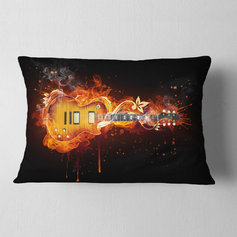 Guitare électrique - Coussin imprimé abstrait