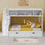 Lit superposé avec tablettes, escalier de rangement et 2 tiroirs-511653547