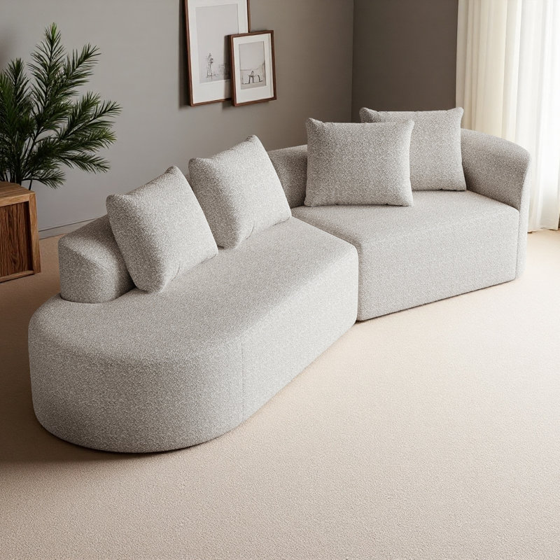 Canapé modulaire surdimensionné rembourré Modern, Orienté à droite, Beige