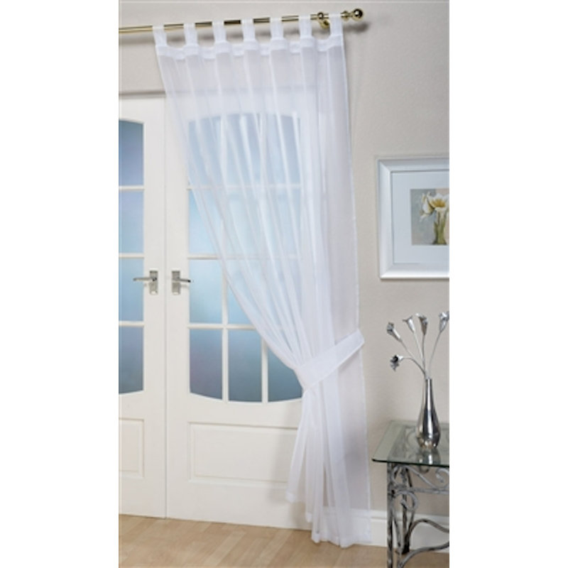 Alisme Cotton Sheer Curtain Single Panel, White