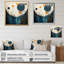 Bleu sarcelle jaune Mid Century Minimalist Rain II - Minimalisme, art mural-397856046-397856047