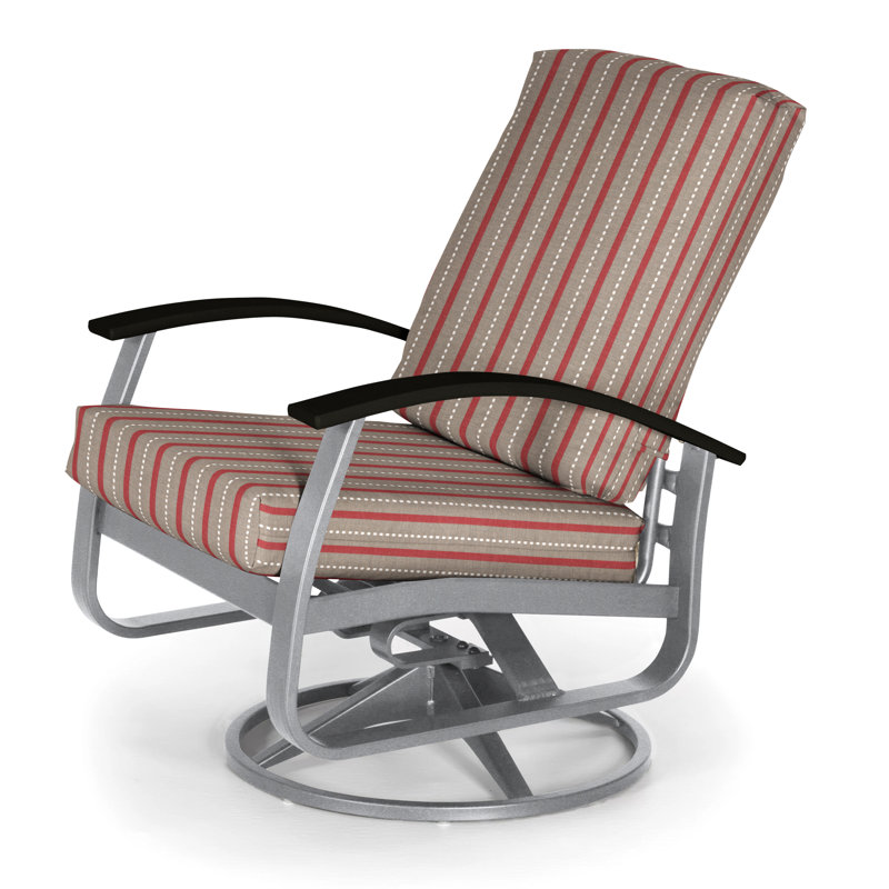 Belle Isle Outdoor Swivel Lounge Chair, Black P70, Cast Slate Sunbrella® Plainweave, Textured Snow