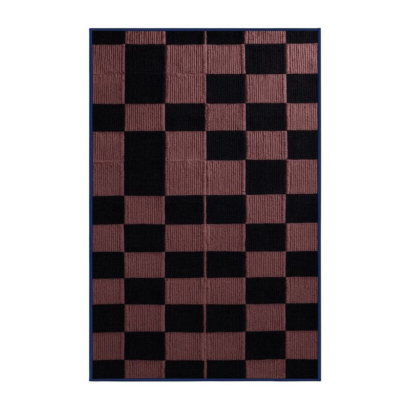 Tapis bleu à carreaux lavable à la machine, Tapis de couloir 2 pi x 5 pi