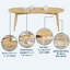 Table basse ovale en bambou de style moderne du milieu du siècle avec pieds en bois massif - Table basse pour salon - Couleur bois naturel