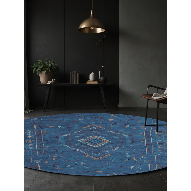 Machine Washable Gray Area Rug, Round 8'