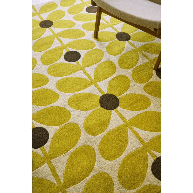 Hand Tufted Wool Floral Area Rug, Rectangle 6'7" x 9'2"