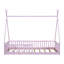 Lit simple en bois avec clôture rose - Fabrication en pin robuste pour l'accessoire de chambre à coucher-130080201