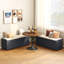 Linen Blend Upholstered Storage Bench-307849438