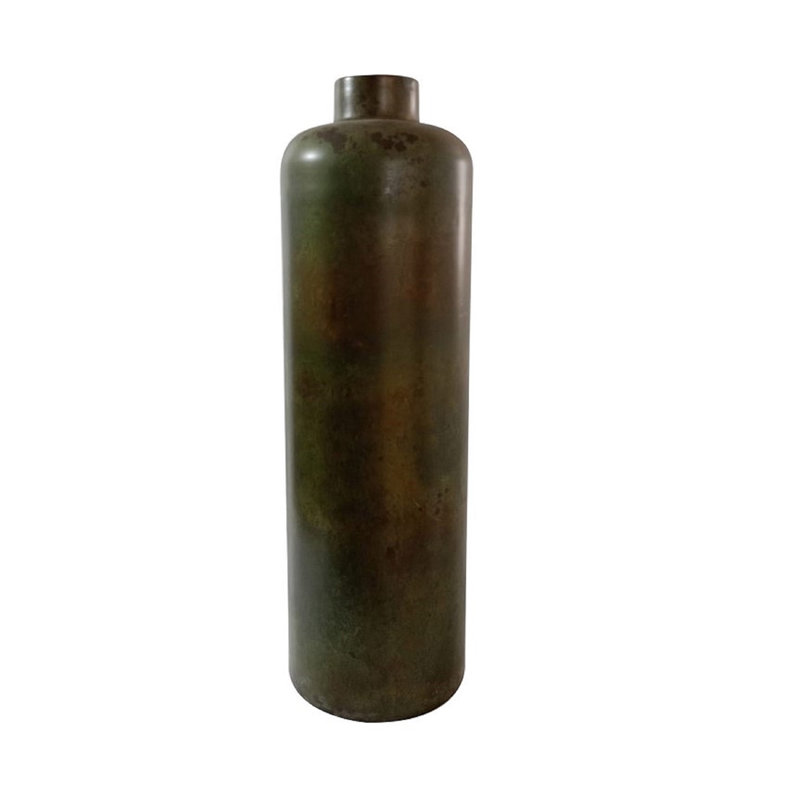 Kashandra Large Iron Green Patina Vase, 30.7" H x 9.7" W