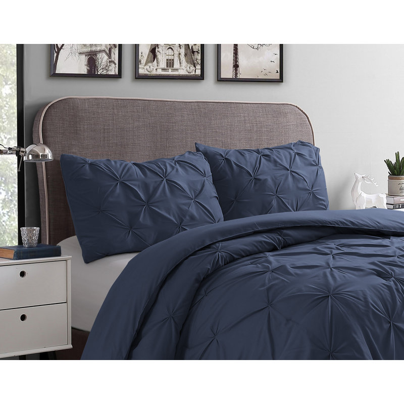 Ensemble d'édredon de 3 pièces en microfibre à nervures Swift Home - couleurs unies et motifs rayés - toutes saisons, durable, facile d'entretien