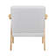 Chaise d'appoint grise avec mousse enveloppée et structure en bois massif, dimensions de 27 po x 29 po x 29 po, coussins attachés en tissu contemporain, capacité de poids de 300 lb, structure au fini naturel-30252598-30252592