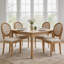 Ensemble de 6 chaises de salle à manger rembourrées en bois massif style français-713618275