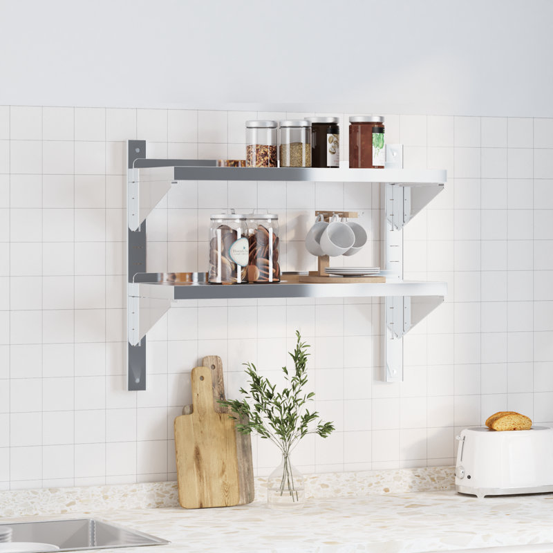 Hamida Stainless Steel Bracket Shelf, 60cm H x 75cm W x 23.5cm D