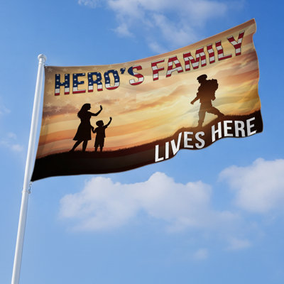 America Supports Its Troops Outdoor Flag (2x3ft) by  - Durable, Fade-Resistant Polyester, Crisp Edges, Brass Grommets - HD Printed War & Troop Support Flag - Made in USA