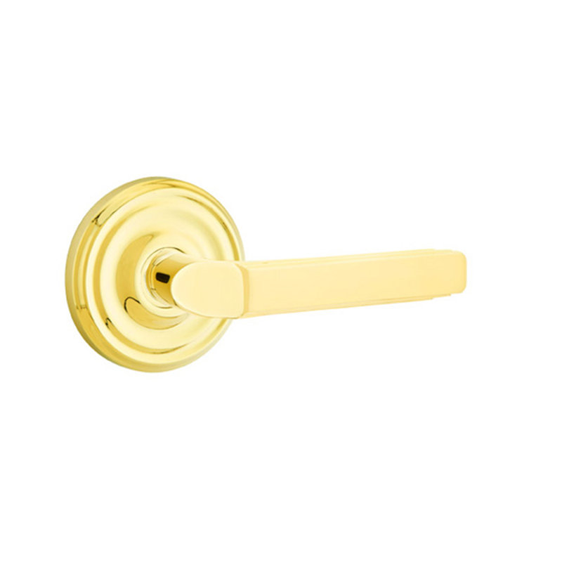 Levier de porte avec rosette Milano, Laiton poli, Gauche