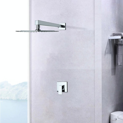 Wall Mounted Shower Faucet With Fixed Valve - Fine Brass Construction Settled Solid Creation