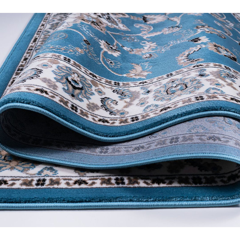 Tapis turc Gudella - Bleu, Rectangle 9 pi 2 po x 12 pi 2 po