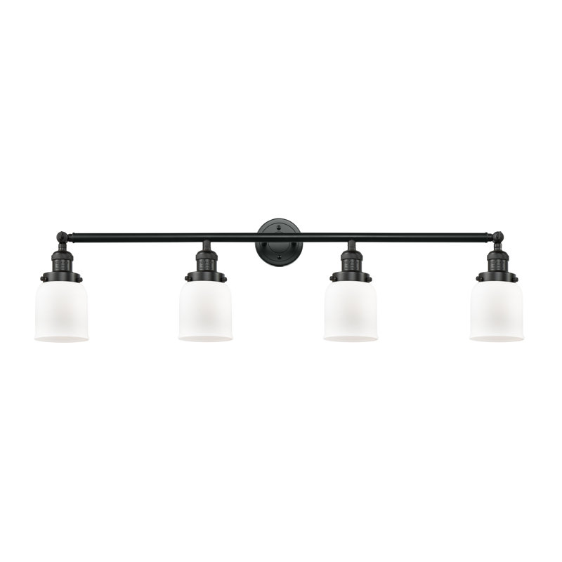 Bell - Éclairage pour meuble-lavabo 4 lumières 42 po, Blanc mat, DEL, Noir mat