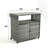 Outdoor Wicker Bar Cart, Patio Wine Serving Cart w/Wheels , Rolling Rattan Beverage Bar Counter Table w/Glass Top for Porch Backyard Garden Poolside Party-1308916162