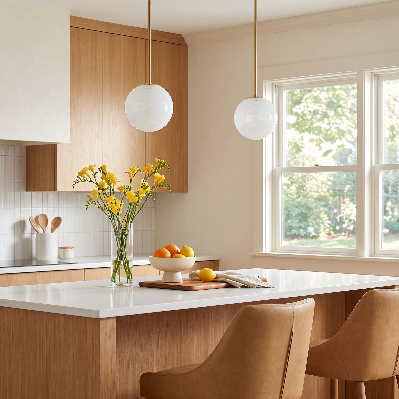 Lio Dimmable Glass Single Light Pendant, Brushed Brass