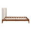 Lit plateforme moderne en bois de bambou sec de 12 pouces avec tête de lit tapissier de 48 po