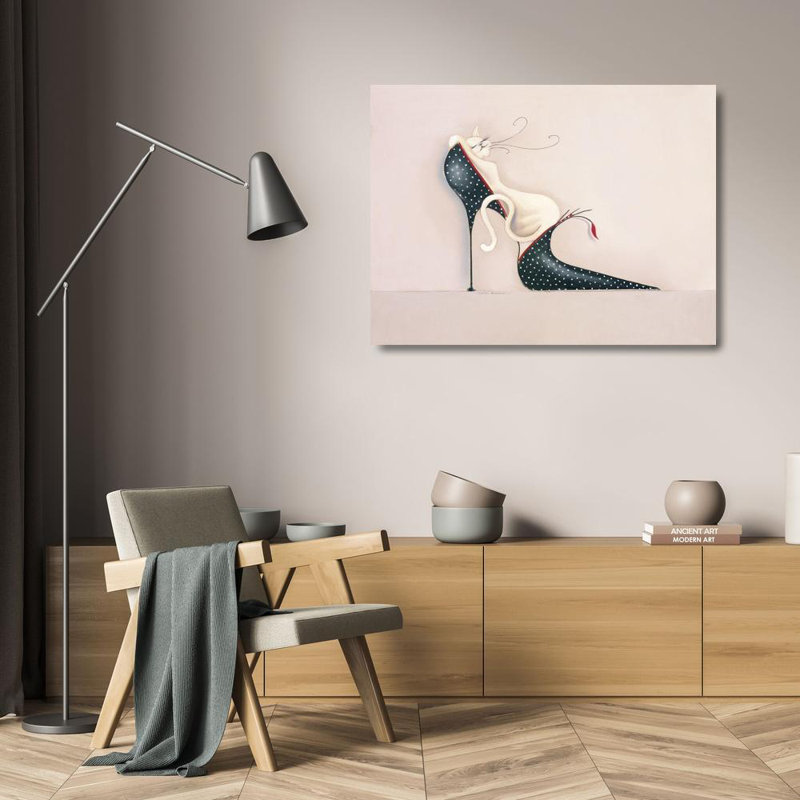 House of Hampton® Robertson, Marilyn Gallery Wrapped Canvas Art Titled: THE PURRFECT FIT I, 19" H x 24" W