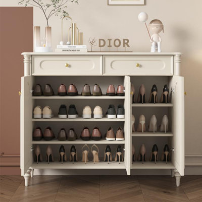 French style furniture storage shoe cabinet