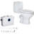 Yingze Macerating Toilet System With 700W Sewage Pump Dual Flush One Piece Modern Design For Basement Bathroom,4 Inlets,White