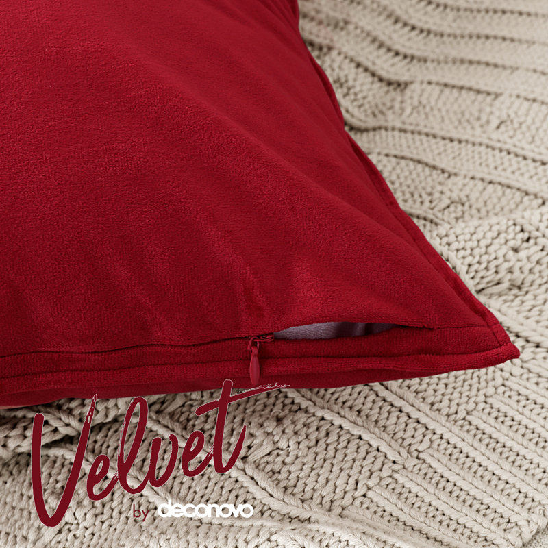 Fritch Square Throw Pillow Cover, Bright Red, 45cm H x 45cm W x 1cm D