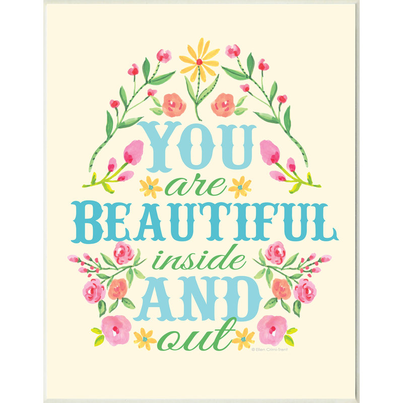 Plaque murale Gupton You Are Beautiful