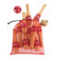Jeu de quilles Coca Cola - Jeu de quilles intérieur et extérieur pour adultes et enfants - 10 quilles en bois, 2 balles et un sac de transport en filet par Hey Play (rouge)