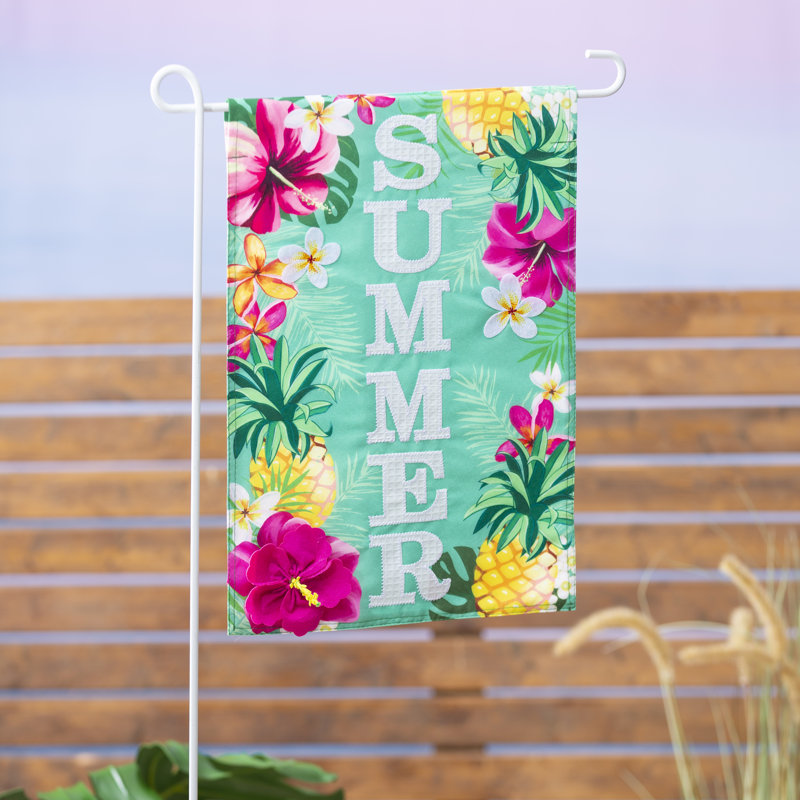 Drapeau de jardin empilé en polyester 18 po x 13 po Tropical