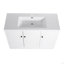 Lavabo de salle de bain autoportant en résine blanche 48 po et 3 portes d'armoire à fermeture en douceur (emballage KD)-210341692