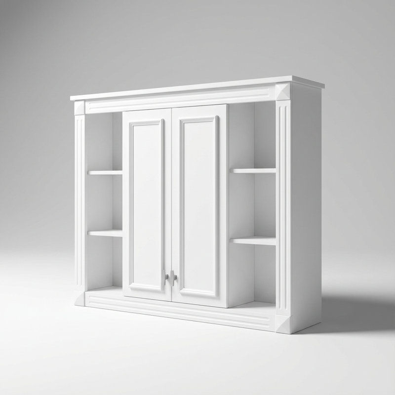 Armoire de rangement murale pour salle de bain avec tablette réglable et portes à fermeture douce