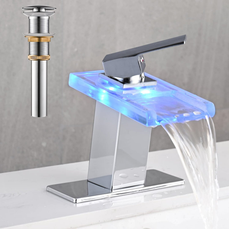 Single-Hole Single-handle Bathroom Faucet with Drain Assembly