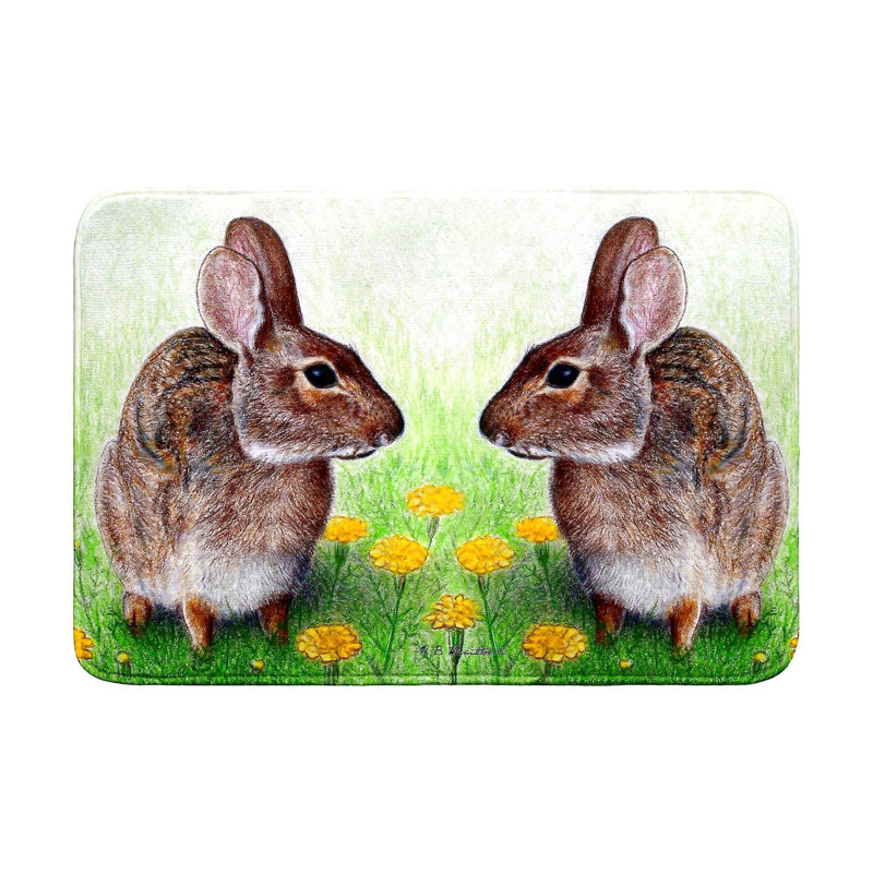 Tapis de bain Rabbit, L 36 po x l 24 po, Blanc