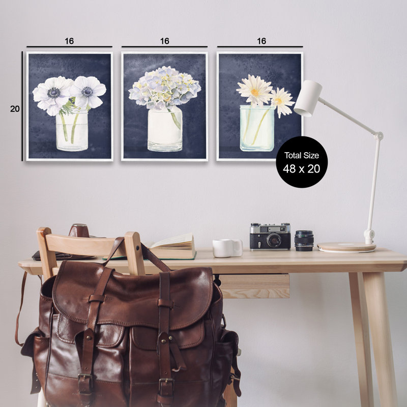 Ensemble de 3 giclées par James Wiens, Giclée encadrée blanc bord de mer, H 20 po x l 16 po