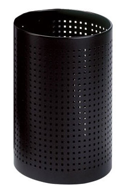 Steel Open Waste Basket, Black
