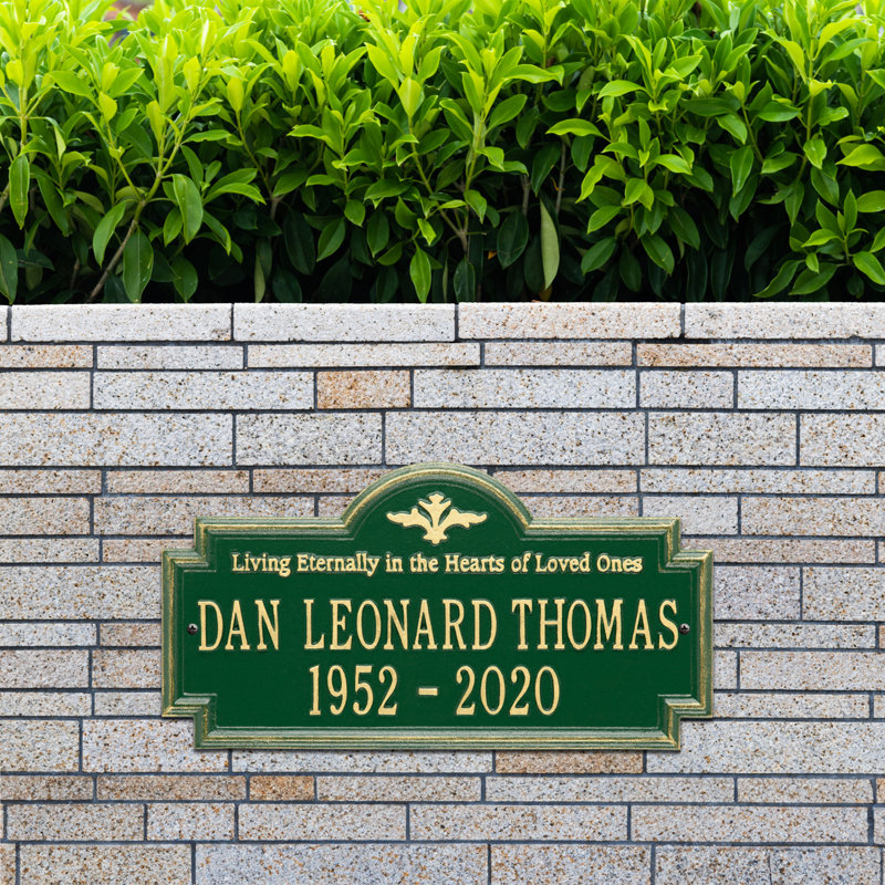 Arlington 'Living Eternally' Memorial Plaque, Yes, Green/Gold