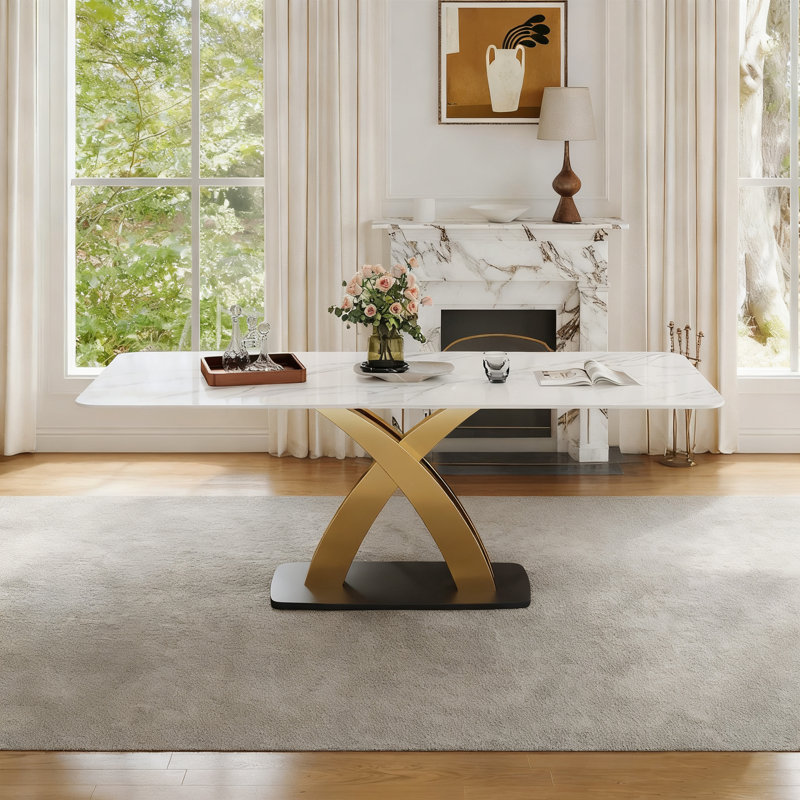 Table de salle à manger 78,7 po, H 29,53 po x L 78,74 po x l 37,4 po