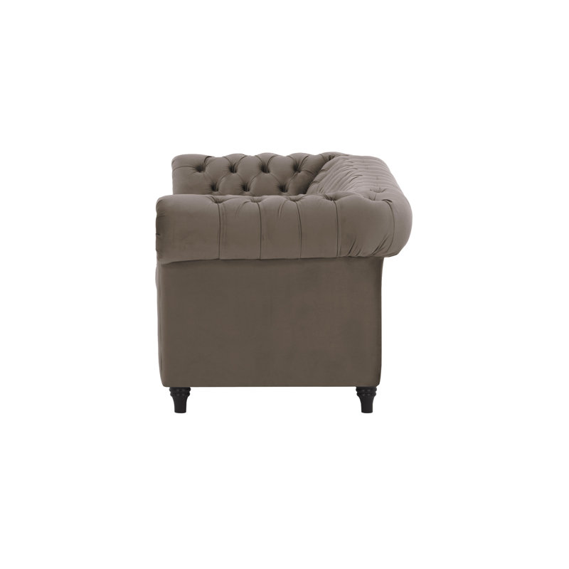 Burks 3 Seater Velvet Sofa, Elephant
