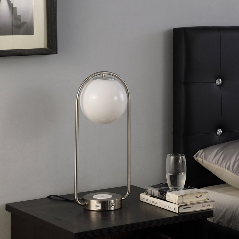 19.25-Inch-Long Neilsen Retro Table Lamp W/ Charging Station And USB Port