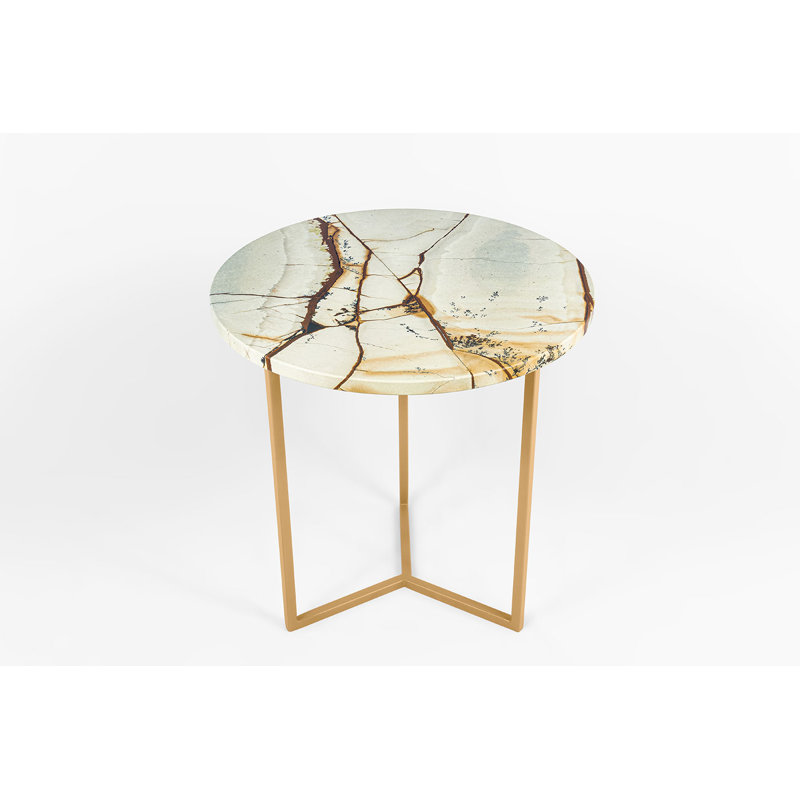 Aicia Frame End Table, Gold